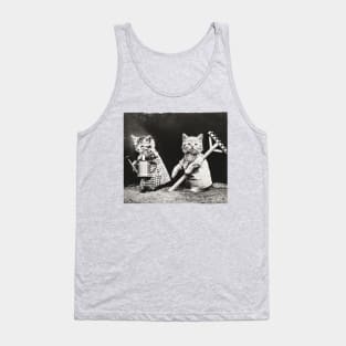 Vintage Gardening Kitties Photo Tank Top